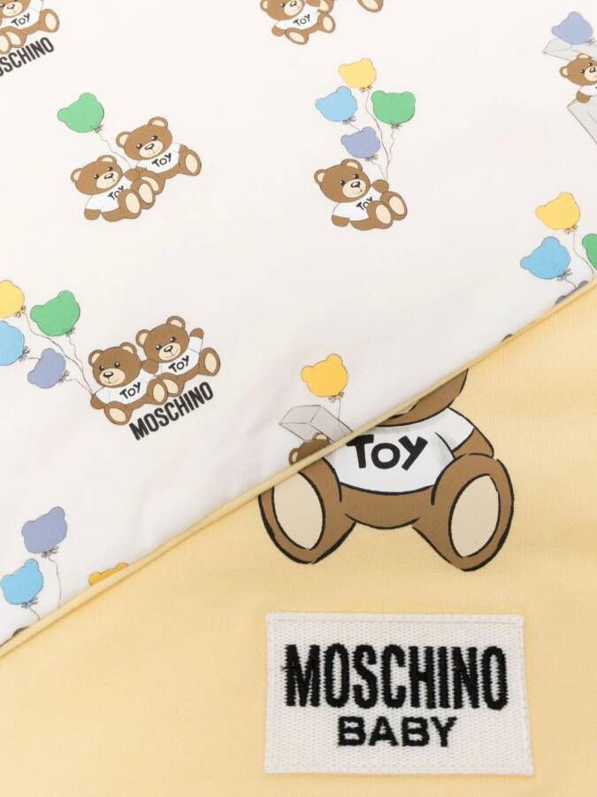 Moschino Kids Deken met teddybeerprint Geel