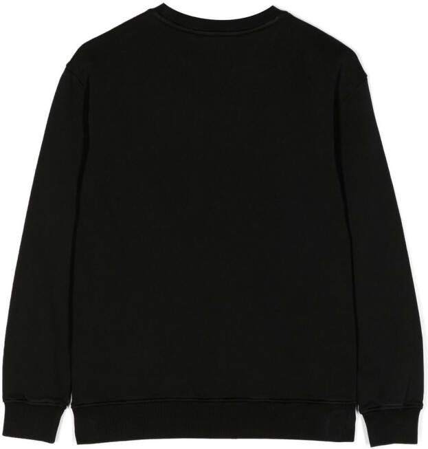 Moschino Kids Sweater met logo-reliëf Zwart