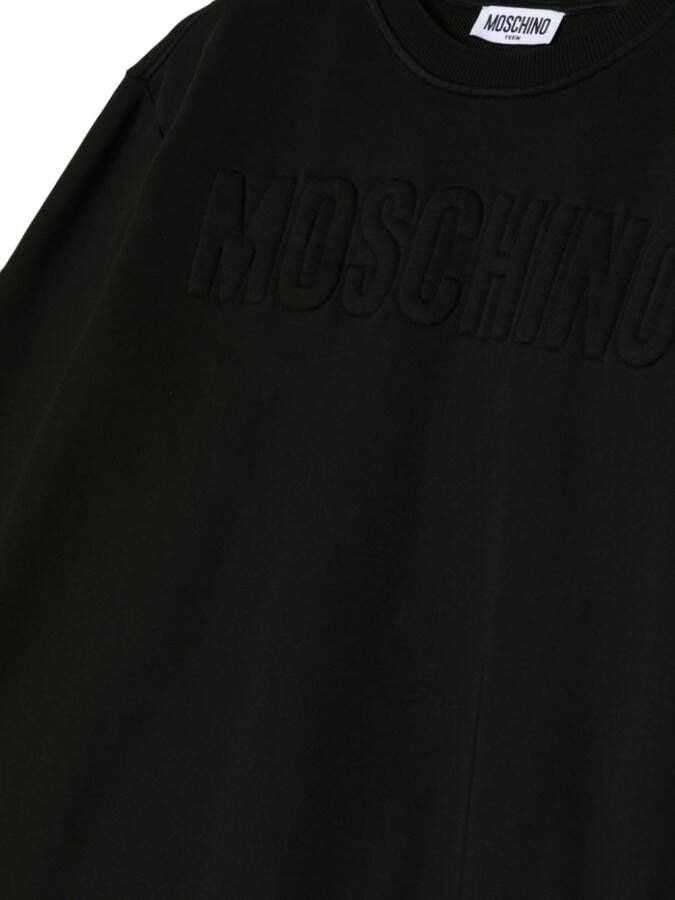 Moschino Kids Sweater met logo-reliëf Zwart