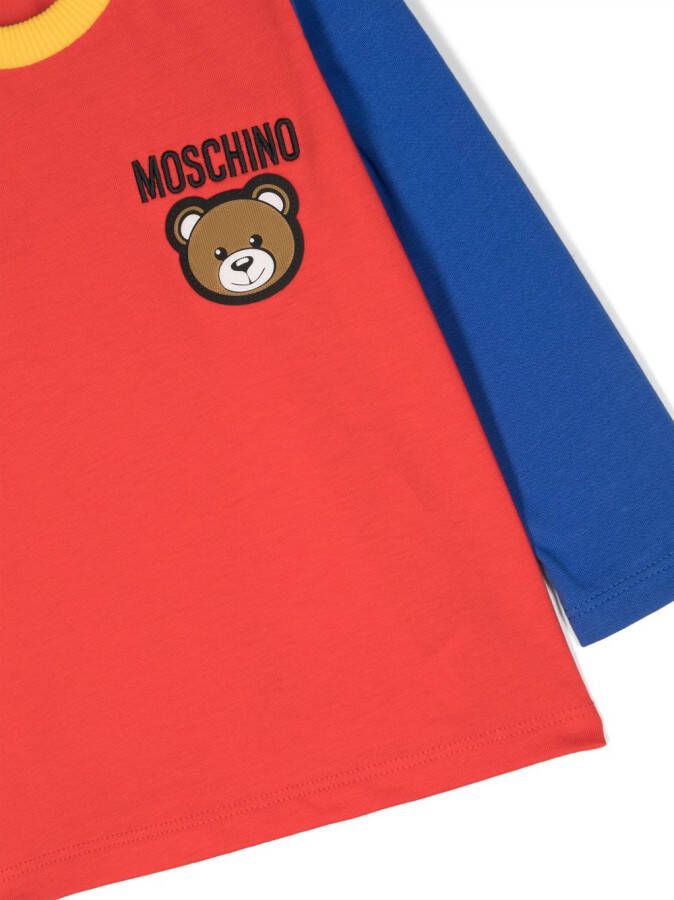 Moschino Kids Poloshirt met colourblocking Rood