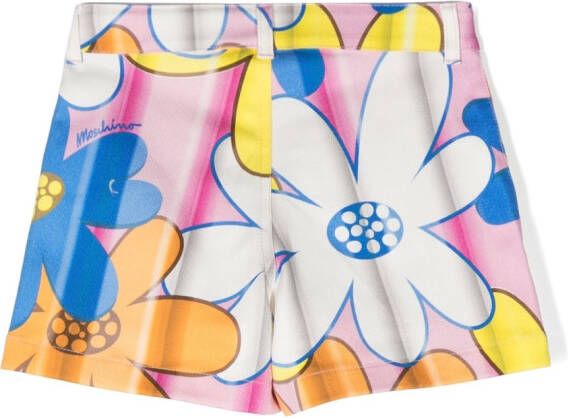 Moschino Kids Shorts met bloemenprint Wit
