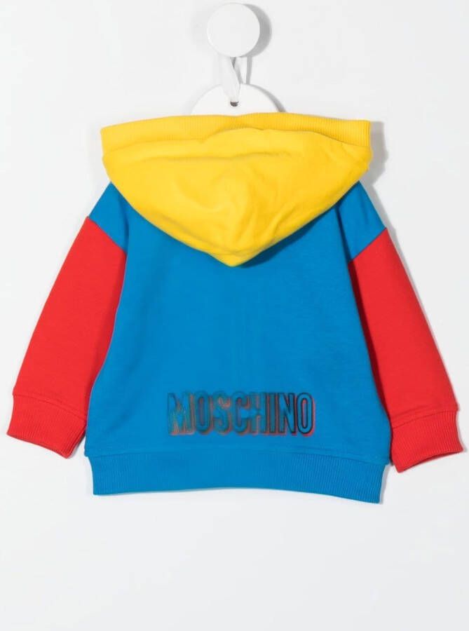 Moschino Kids Hoodie met colourblocking Blauw