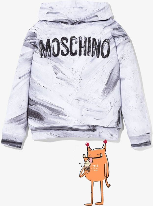Moschino Kids Hoodie met logoprint Wit