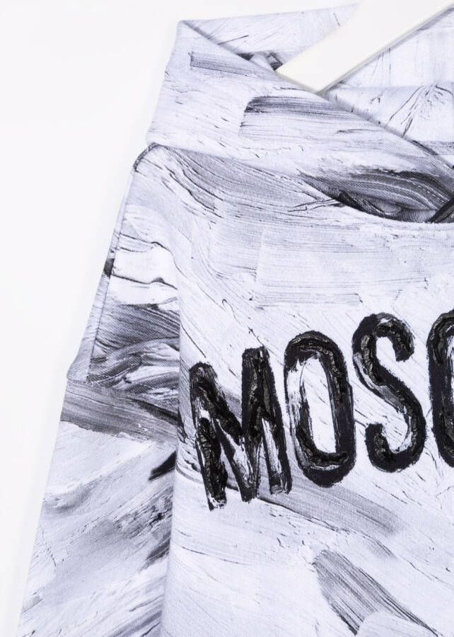 Moschino Kids Hoodie met logoprint Wit