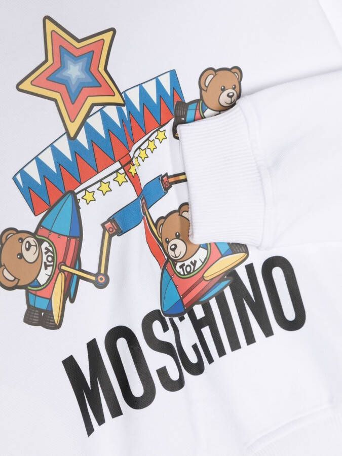 Moschino Kids Hoodie met print Wit