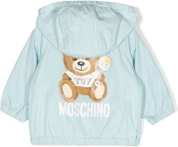 Moschino Kids Hoodie met teddybeerprint Blauw