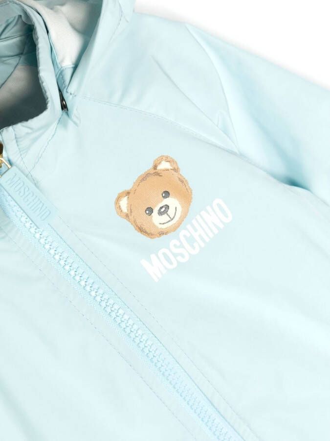 Moschino Kids Hoodie met teddybeerprint Blauw