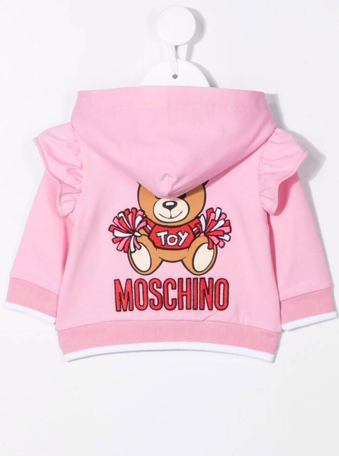 Moschino Kids Hoodie met teddybeerprint Roze