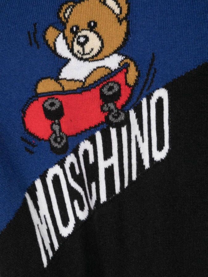 Moschino Kids Intarsia trui Blauw