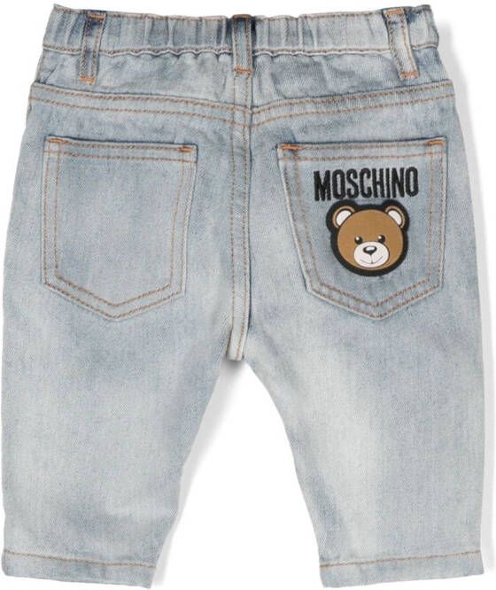 Moschino Kids Jeans met elastische tailleband Blauw
