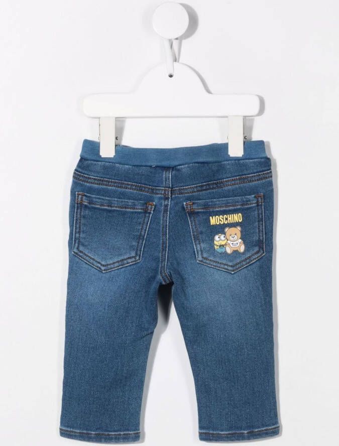 Moschino Kids Jeans met logoprint Blauw
