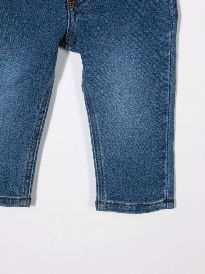 Moschino Kids Jeans met logoprint Blauw