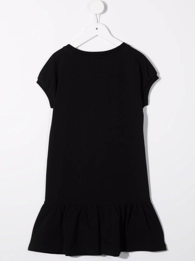 Moschino Kids Jurk met print Zwart