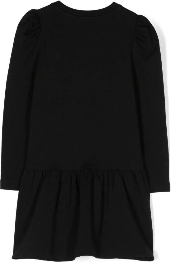 Moschino Kids Jurk met teddybeerprint Zwart