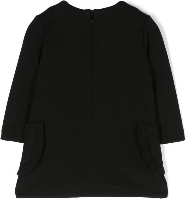 Moschino Kids Jurk verfraaid met stras Zwart