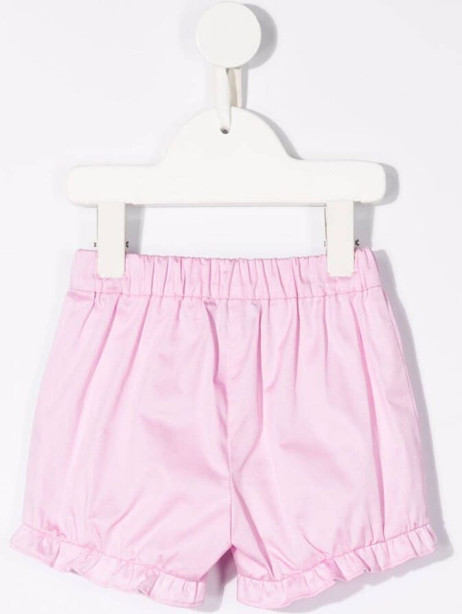 Moschino Kids Katoenen shorts Roze