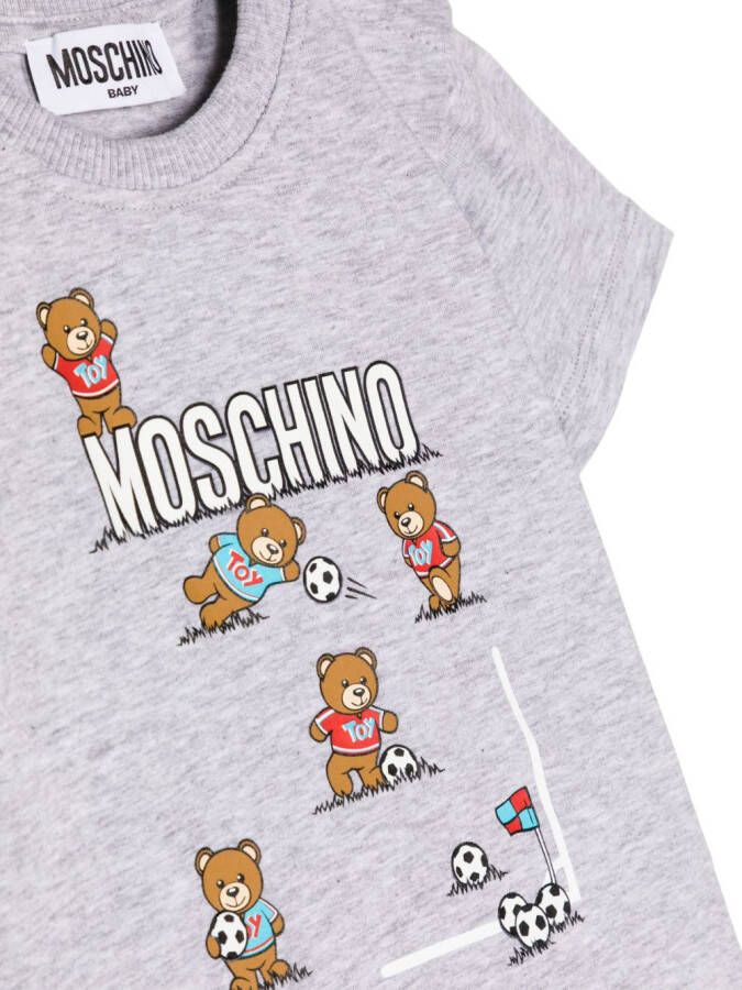 Moschino Kids Katoenen T-shirt Grijs