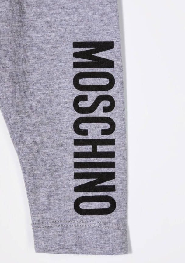 Moschino Kids Legging met logoprint Grijs