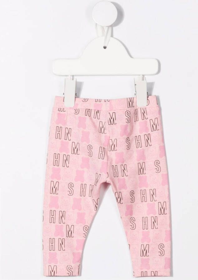 Moschino Kids Legging met logoprint Roze