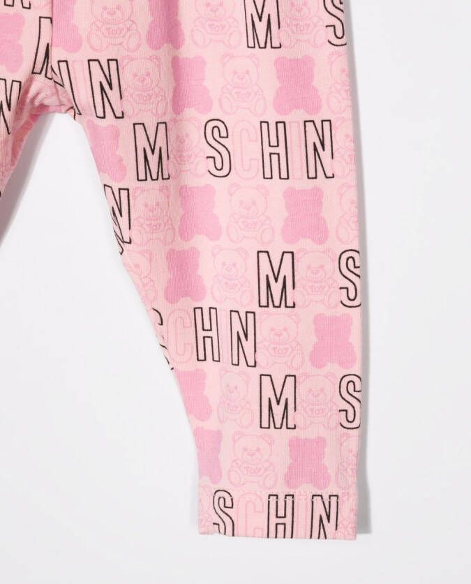 Moschino Kids Legging met logoprint Roze