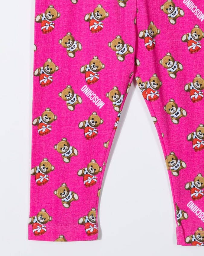 Moschino Kids Legging met teddybeerprint Roze