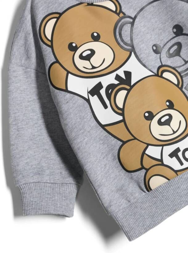 Moschino Kids Sweater met teddybeerprint Grijs