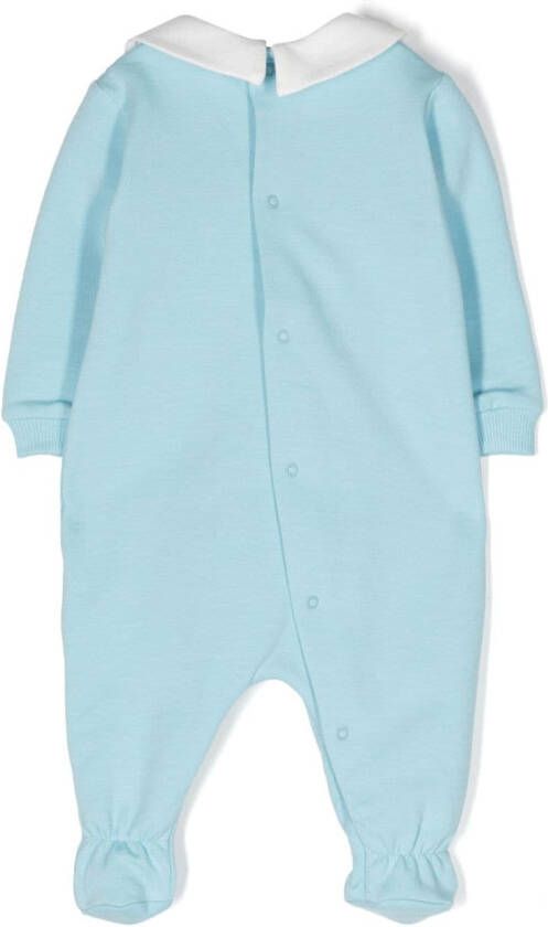 Moschino Kids Pyjama met logo-reliëf Blauw