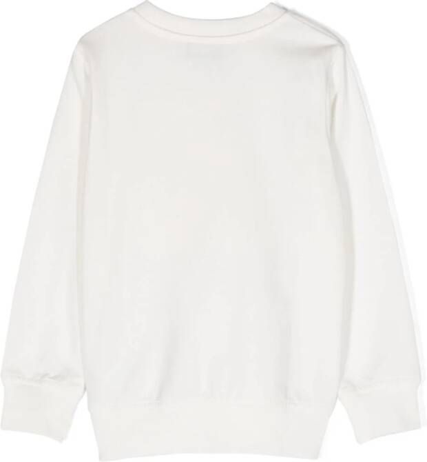 Moschino Kids Sweater met logo-reliëf Wit