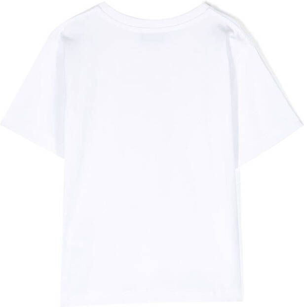 Moschino Kids T-shirt met logopatch Wit
