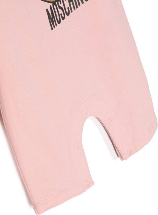 Moschino Kids Romper met logoprint Roze