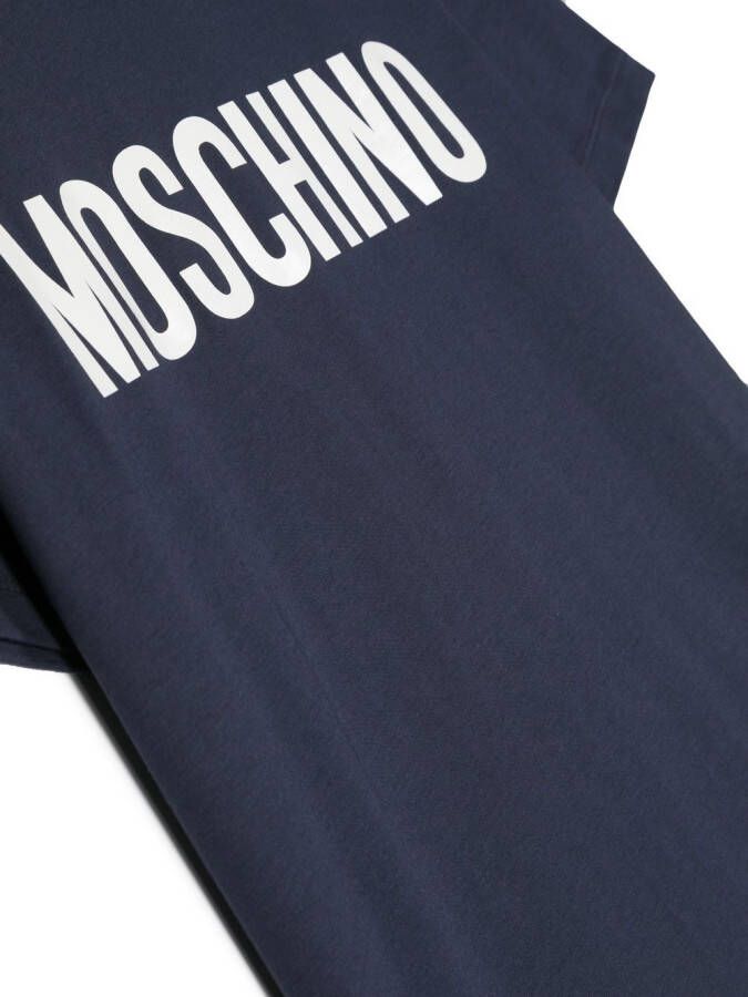 Moschino Kids T-shirt met logoprint Blauw