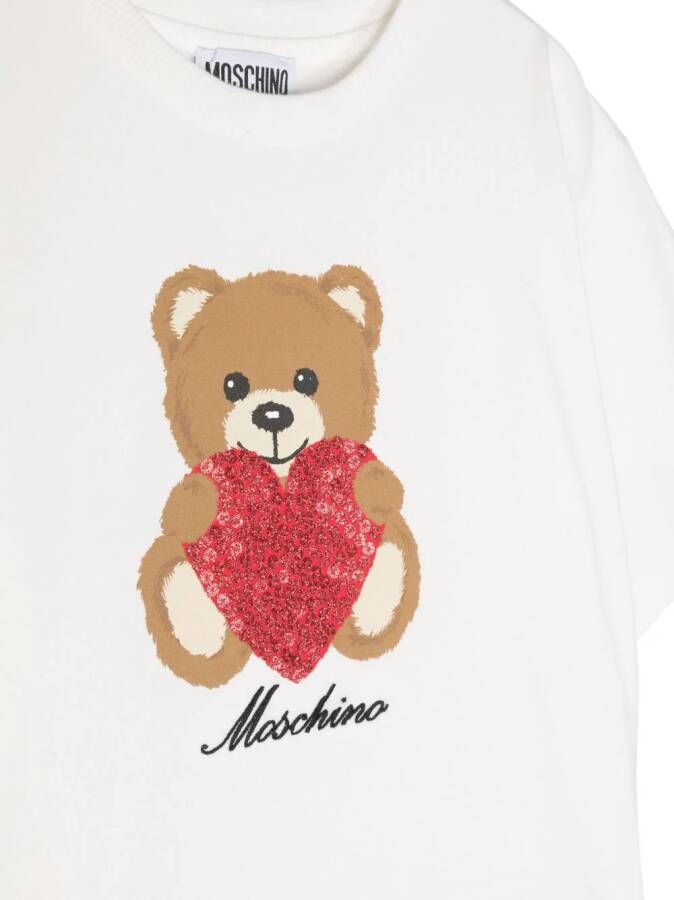 Moschino Kids T-shirt met logoprint Wit