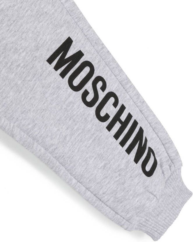Moschino Kids Trainingsbroek met logoprint Grijs