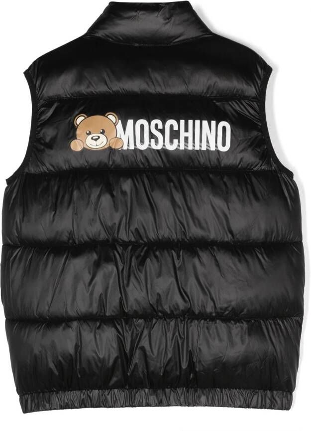 Moschino Kids Bodywarmer met logoprint Zwart