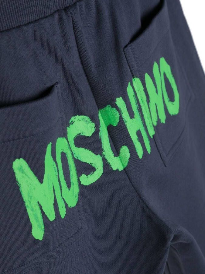 Moschino Kids Shorts met logoprint Blauw