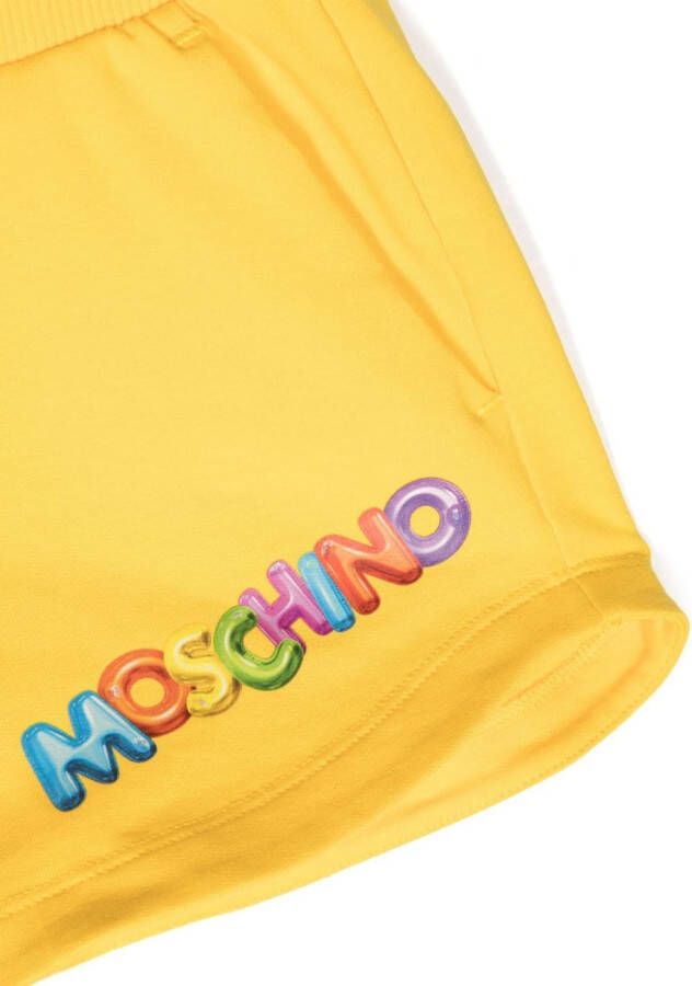 Moschino Kids Shorts met logoprint Geel