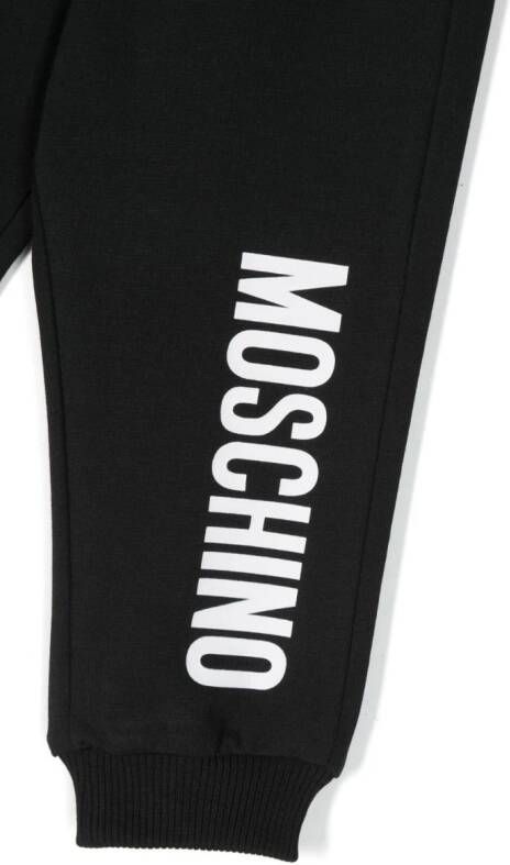 Moschino Kids Trainingsbroek met logoprint Zwart