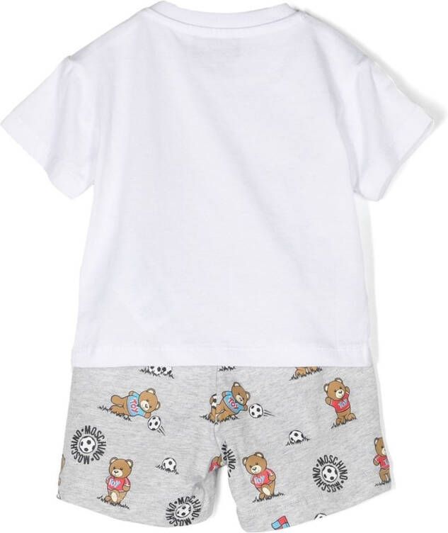 Moschino Kids Shorts met teddybeerprint Wit