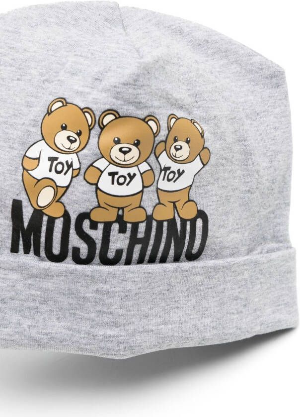 Moschino Kids Muts met logoprint Grijs
