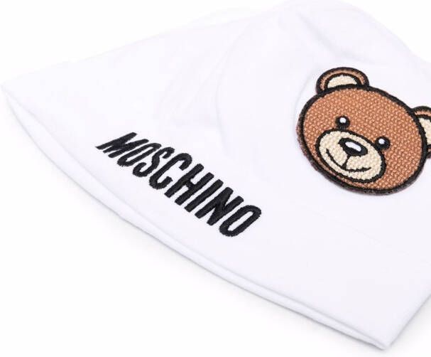 Moschino Kids Pet met geborduurd logo Wit