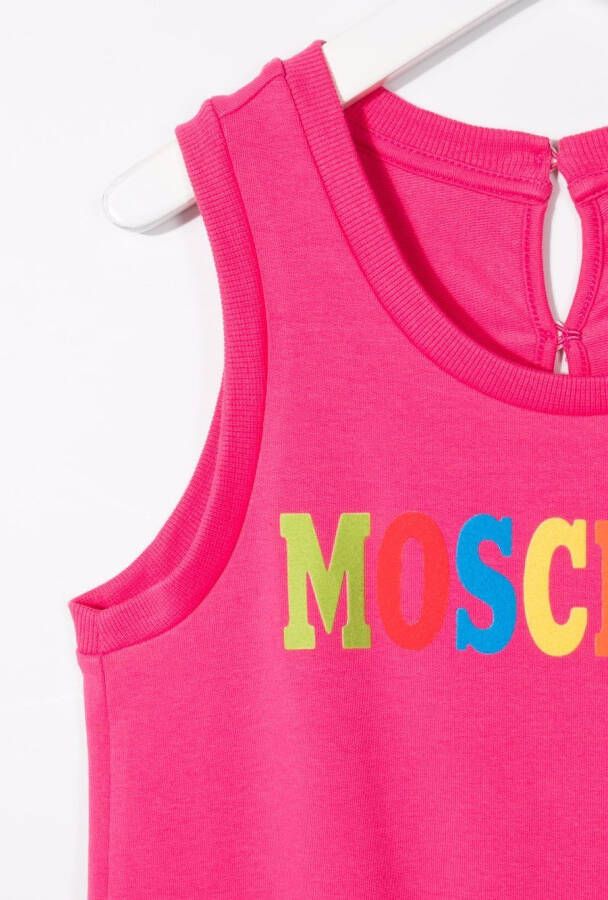 Moschino Kids Playsuit met logoprint Roze