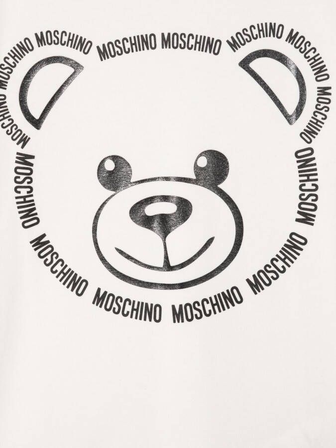 Moschino Kids Poloshirt met beerprint Wit