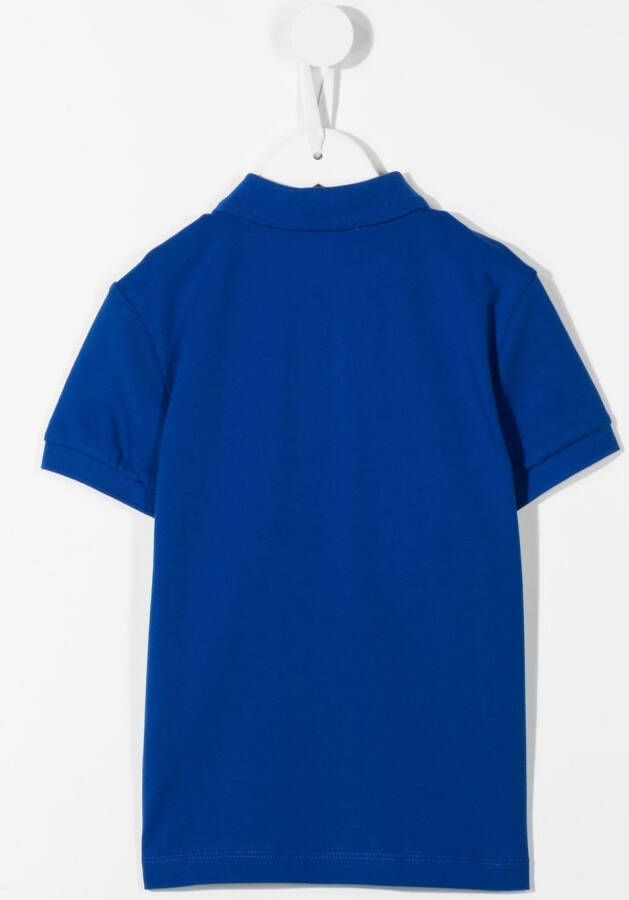 Moschino Kids Poloshirt met logoprint Blauw