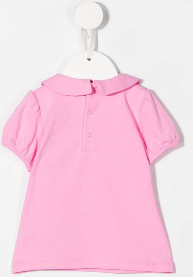Moschino Kids Poloshirt met logoprint Roze