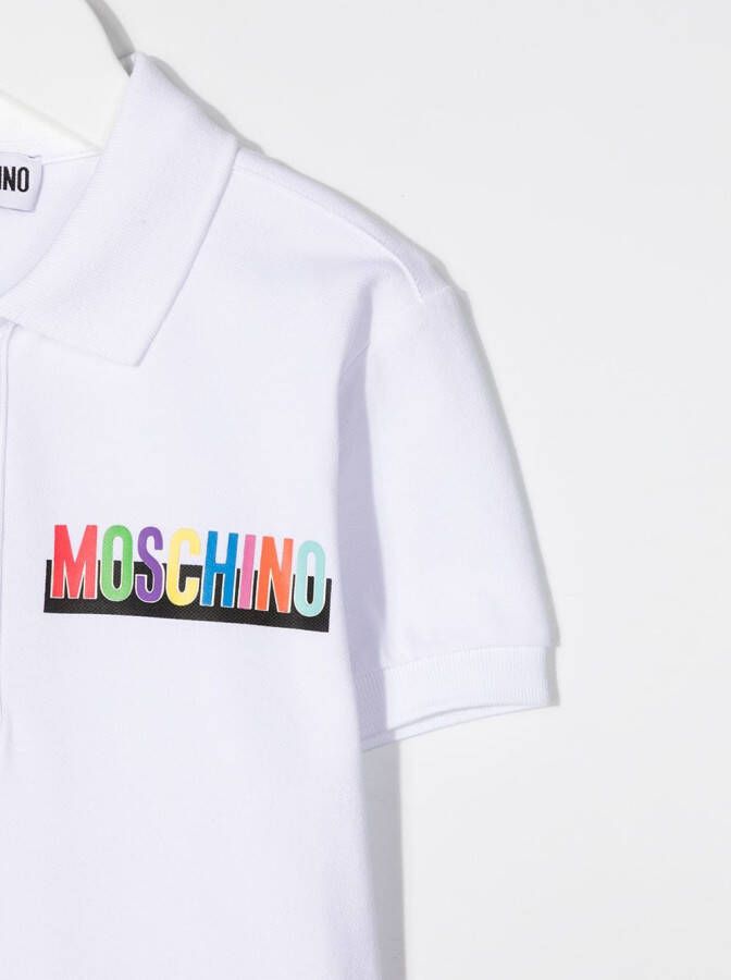 Moschino Kids Poloshirt met logoprint Wit