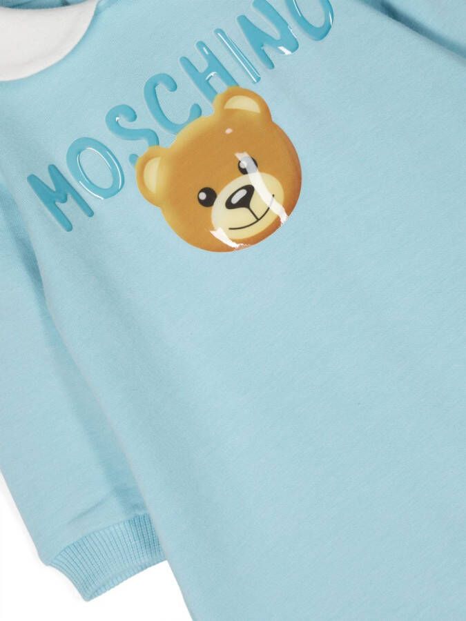 Moschino Kids Pyjama met logo-reliëf Blauw