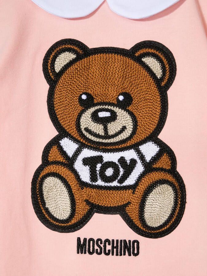 Moschino Kids Romper met geborduurde teddybeer Roze