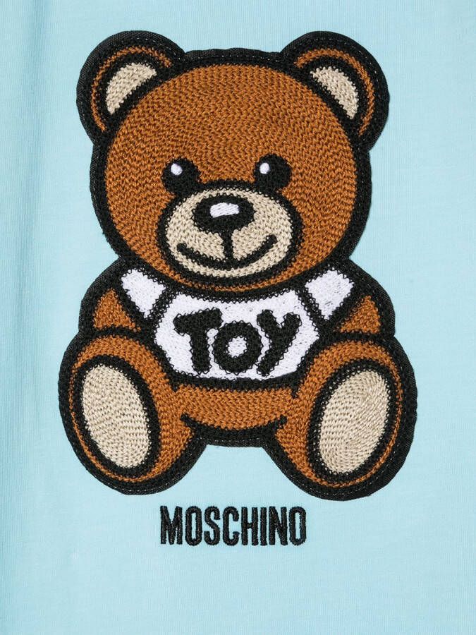 Moschino Kids Romper met logoprint Blauw