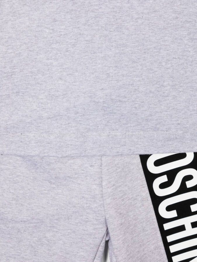 Moschino Kids Set van T-shirt en shorts met logoprint Grijs
