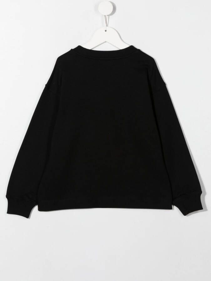 Moschino Kids Shirt met logo-applicatie Zwart